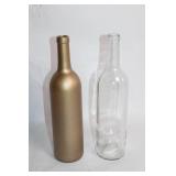 Set of 2 Decorative and Clear Glass Bottles