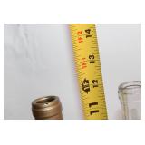 Set of 2 Decorative and Clear Glass Bottles
