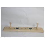 Vintage Wooden Wall Rack with Heart Design