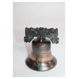 Vintage Miniature Copper Liberty Bell Souvenir with Wooden Handle