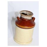 Set of 2 Vintage Stoneware Crocks with Brown Glaze