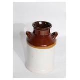 Set of 2 Vintage Stoneware Crocks with Brown Glaze