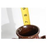 Set of 2 Vintage Stoneware Crocks with Brown Glaze