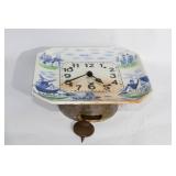Antique Porcelain Windmill Design Mantel Clock