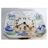 Antique Porcelain Windmill Design Mantel Clock