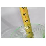 Set of 3 Uranium Glass Tableware with Leaf and Swirl Designs