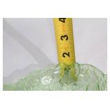 Set of 3 Uranium Glass Tableware with Leaf and Swirl Designs