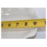 Set of 2 Decorative Bowls - White Porcelain and Leaf-Shaped Glazed Ceramic