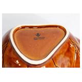 Set of 2 Decorative Bowls - White Porcelain and Leaf-Shaped Glazed Ceramic