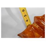 Set of 2 Decorative Bowls - White Porcelain and Leaf-Shaped Glazed Ceramic