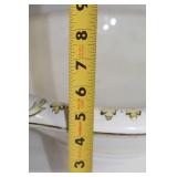 Antique Washbasin and Pitcher Set with Gold Detailing