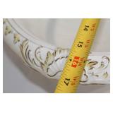 Antique Washbasin and Pitcher Set with Gold Detailing