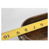 Set of Wicker Basket and Brass Tub with Handles