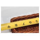 Set of Wicker Basket and Brass Tub with Handles