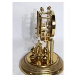 Vintage Brass Anniversary Clock by Lacey with Floral Dial