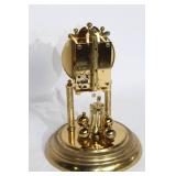 Vintage Brass Anniversary Clock by Lacey with Floral Dial