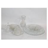 Collection of Elegant Glassware with Crystal Patterns