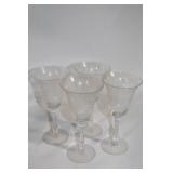 Set of 8 Vintage Etched Glass Stemware