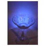 Set of 8 Vintage Etched Glass Stemware