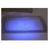 Vintage Set of 40 Clear Glassware Pieces with Decorative Bubble Design