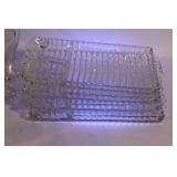 Vintage Set of 40 Clear Glassware Pieces with Decorative Bubble Design