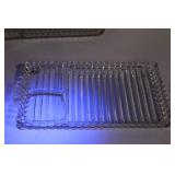 Vintage Set of 40 Clear Glassware Pieces with Decorative Bubble Design