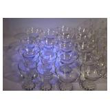 Vintage Set of 40 Clear Glassware Pieces with Decorative Bubble Design