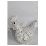 Set of Ceramic and Decorative Roosters with Plant Holder Stand