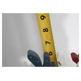 Set of Ceramic and Decorative Roosters with Plant Holder Stand