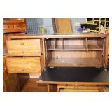 Vintage Wooden Cabinet with Multiple Drawers and Compartments