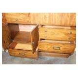 Vintage Wooden Cabinet with Multiple Drawers and Compartments