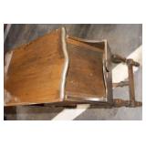 Antique Wooden Side Table with Storage Shelf