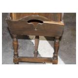 Antique Wooden Side Table with Storage Shelf