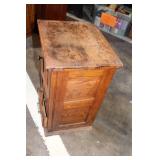 Vintage Wood Nightstand with Cabinet and Drawers