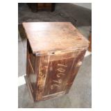 Vintage Wood Nightstand with Cabinet and Drawers