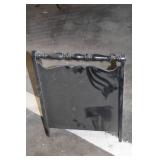 Vintage Black Wooden Magazine Rack with Floral Accent