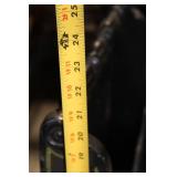 Vintage Black Wooden Magazine Rack with Floral Accent