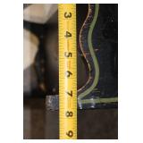 Vintage Black Wooden Magazine Rack with Floral Accent