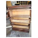 Antique 3-Tier Barrister Bookcase with Glass Doors