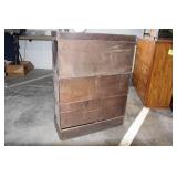 Antique 3-Tier Barrister Bookcase with Glass Doors