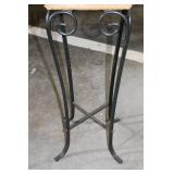 Woven Wicker Plant Stand with Metal Base