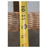 Woven Wicker Plant Stand with Metal Base