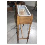 Vintage Wooden Planter Stand with Metal Liner