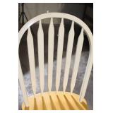 Set of 3 Wooden Dining Chairs with White Frame