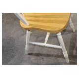 Set of 3 Wooden Dining Chairs with White Frame