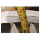 Set of 3 Wooden Dining Chairs with White Frame