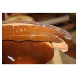 Vintage Wooden Chair with Floral Upholstery and Matching Footstool