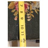 Vintage Wooden Chair with Floral Upholstery and Matching Footstool