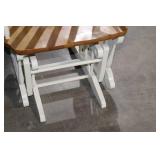 White Wooden Rocking Chair with Natural Wood Seat