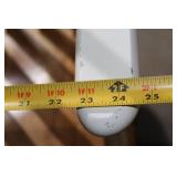 White Wooden Rocking Chair with Natural Wood Seat